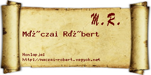 Máczai Róbert névjegykártya