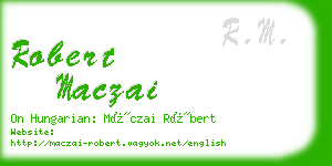 robert maczai business card